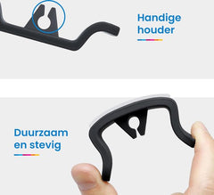 YONO Kabel Haspel Zelfklevend - Mini Organiser - Kabelhaspels voor Keuken Apparaten - Kabelhouder Binders - Zwart - 3 Stuks