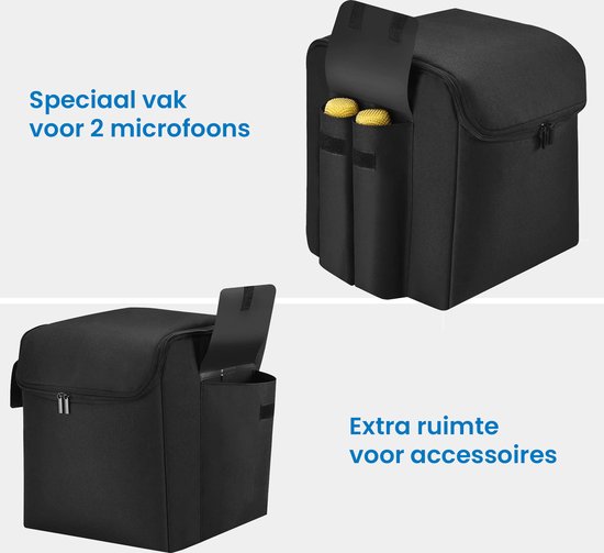 YONO Case geschikt voor JBL PartyBox Encore (Essential) - Bescherm Hoes met Accessoires en Microfoon Vak - Zwart
