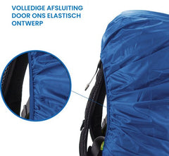 YONO Regenhoes Rugzak Waterdicht - Backpack Hoes - Reflecterend - 60 tot 70 Liter - Blauw - XL