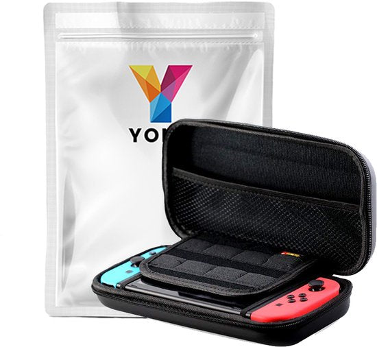 YONO Case geschikt voor Nintendo Switch en Switch OLED - Opbergtasje Hoesje - Beschermhoes - Zwart M