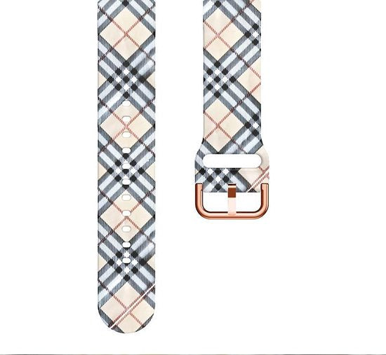 YONO Siliconen Special Bandje 20mm - Horlogebandje geschikt voor Samsung Galaxy Watch 7 / 6 / 5 / Pro / 4 / 3 / Active 2 - Polar Ignite / Unite – Huawei - Geruit