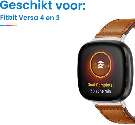 YONO Leer Bandje geschikt voor Fitbit Versa 4 / 3 - Luxe Leren Armband - Bruin