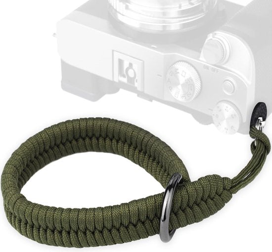YONO Nylon Camera Polsband Universeel – Wrist Strap – Handvat Grip – Hand Riem geschikt voor Canon / Nikon / Sony - Donkergroen