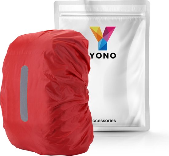 YONO Regenhoes Rugzak Waterdicht - Backpack Hoes - Reflecterend - 71 tot 80 Liter - Rood - XXL