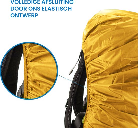 YONO Regenhoes Rugzak Waterdicht - Backpack Hoes - Reflecterend - 41 tot 59 Liter - Geel - L