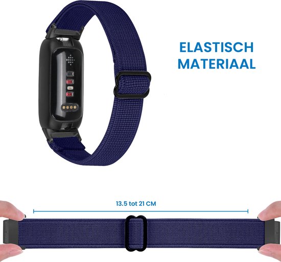 YONO Nylon Stretch Bandje geschikt voor Fitbit Inspire 3 - Donkerblauw