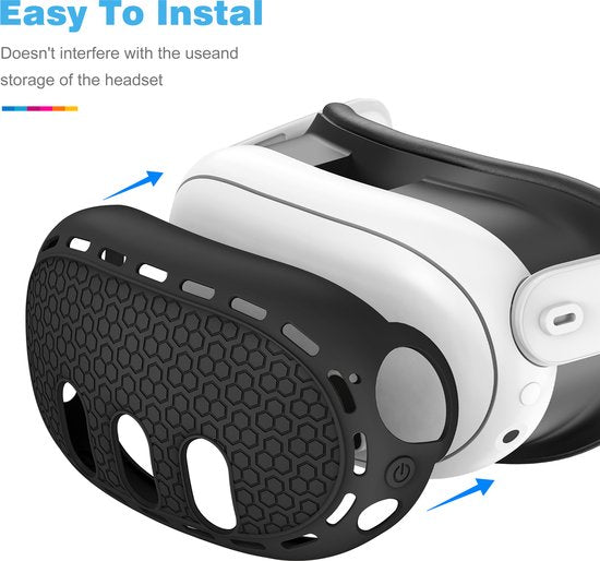 YONO Accessoires Set geschikt voor Meta Quest 3 - Grip Case Controller - Siliconen Cover Face en VR Bril - Oculus - 9in1 - Zwart