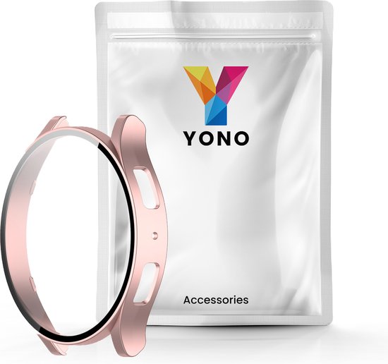YONO Bumper geschikt voor Samsung Galaxy Watch 6 - 44mm - Screen Protector Hoesje - Full Cover Case - Rose Gold