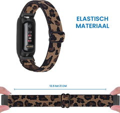 YONO Nylon Stretch Bandje geschikt voor Fitbit Inspire 3 - Leopard