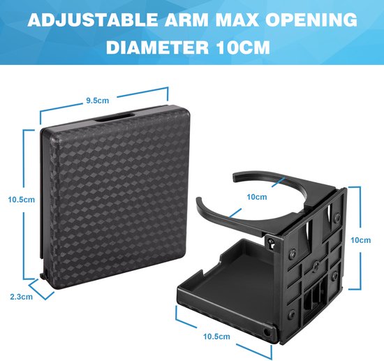 YONO Inbouw Bekerhouder - Universeel geschikt voor Boot, Vrachtwagen, Auto - Inklapbaar en Verstelbaar - 2 Stuks