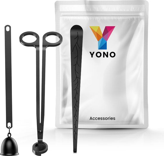 YONO Kaarsendover Set - Candle Snuffer - Wick Trimmer - Dipper - Kaarsdover - Zwart