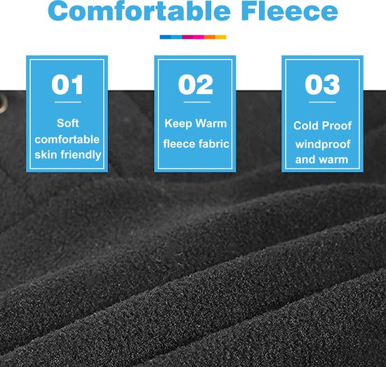 YONO Balaclava Muts - Losse Capuchon - Bivakmuts Fleece - Nekwarmer - Ski Mask Winter - Zwart