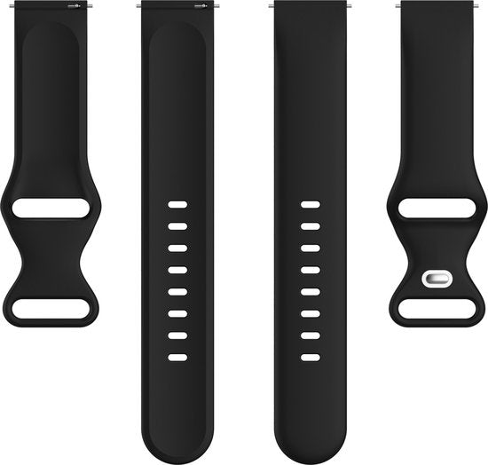 YONO Siliconen Soft Bandje 20mm - Horlogebandje geschikt voor Samsung Galaxy Watch 7/6/5 / Pro / 4 / 3 / Active 2 - Polar Ignite / Unite – Huawei - Zwart - Small