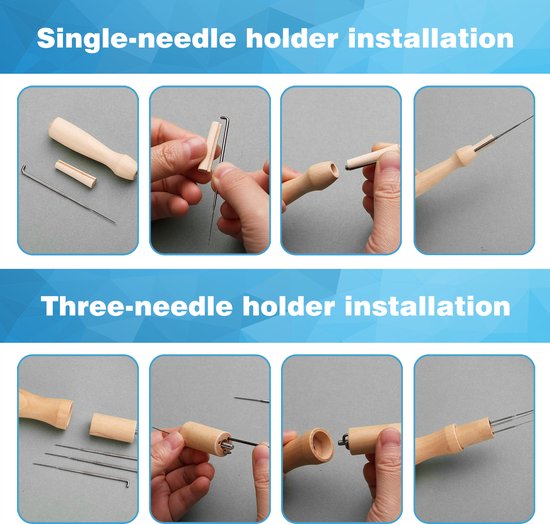 YONO Naaldvilten Pakket - Vilt Naalden - Needle Felting Starterset voor Viltwol - 24 Delig