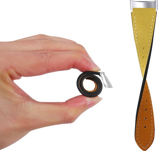 YONO Leer Bandje geschikt voor Fitbit Charge 5 / 6 - Vervangende Lederen Armband - Geel