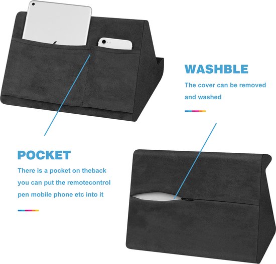 YONO Tablet Kussen - geschikt voor iPad - Smartphone - Schoot Houder - Pillow Pad - Standaard - Zwart