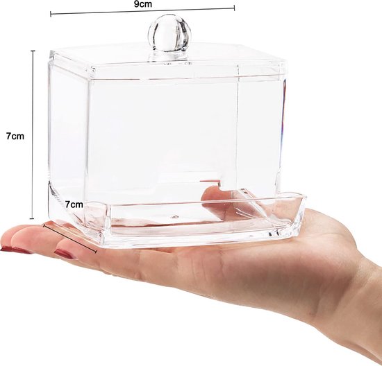 YONO Wattenstaafjes Houder - Oorstokjes Dispenser - Badkamer Organizer - Transparant