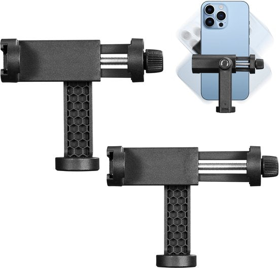 YONO 360º Draaibare Telefoonhouder voor Statief - Universeel met Cold Shoe Mount - Voor Smartphones tot 7 Inch - Zwart