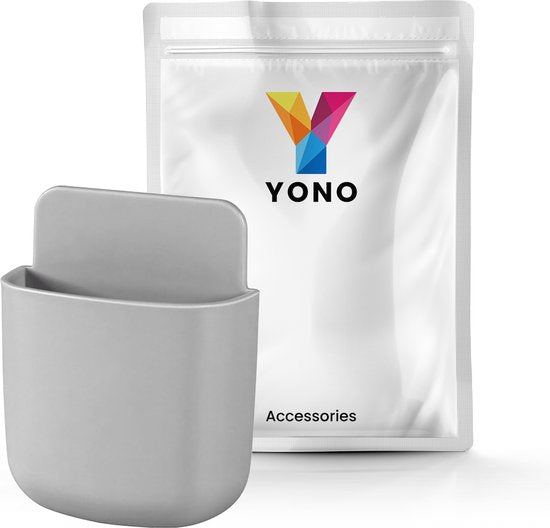 YONO Muur Houder met Plakstrip geschikt voor Afstandsbediening en Telefoon - Grijs