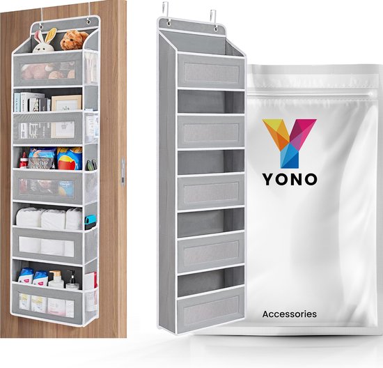 YONO Kast Organizer - Hangende Opberger voor Deur - Opbergzak - 5 Vakken - Grijs