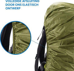 YONO Regenhoes Rugzak Waterdicht - Backpack Hoes - Reflecterend - 71 tot 80 Liter - Groen - XXL