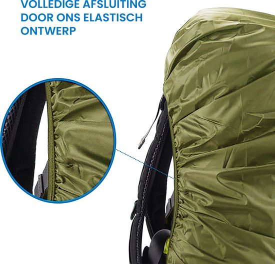 YONO Regenhoes Rugzak Waterdicht - Backpack Hoes - Reflecterend - 20 tot 29 Liter - Groen - S