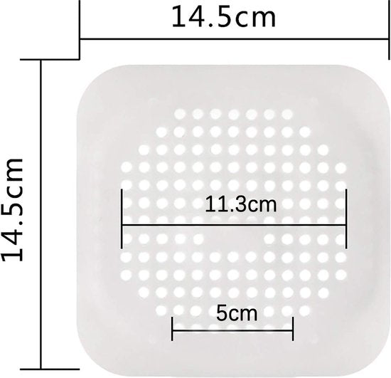 YONO Siliconen Gootsteen Zeef - Afvoerzeef 14cm - Badkamer - Douche - Keuken - Wit
