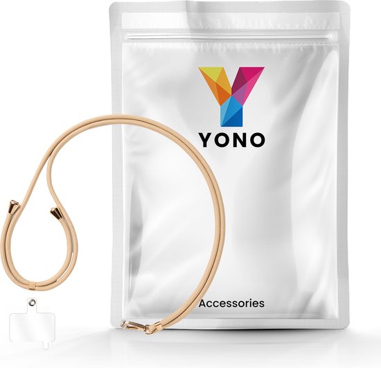 YONO Telefoonkoord Universeel - Telefoonketting Verstelbaar - Gsm Koord - Phone Cord - Nylon - Champagne