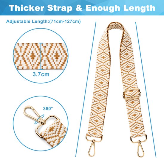 Bandoulière pour sac YONO - Bandoulière réglable - Marron clair