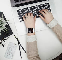 YONO Milanees Bandje Zilver geschikt voor Fitbit Ionic - Vervangende RVS Armband met Magneetsluiting – S/M