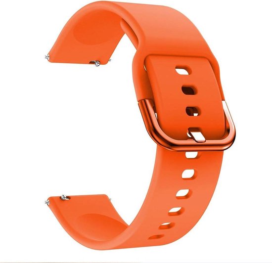 YONO Siliconen Classic Bandje 20mm - Horlogebandje geschikt voor Samsung Galaxy Watch 7 / 6 / 5 / Pro / 4 / 3 / Active 2 - Polar Ignite / Unite – Huawei - Oranje