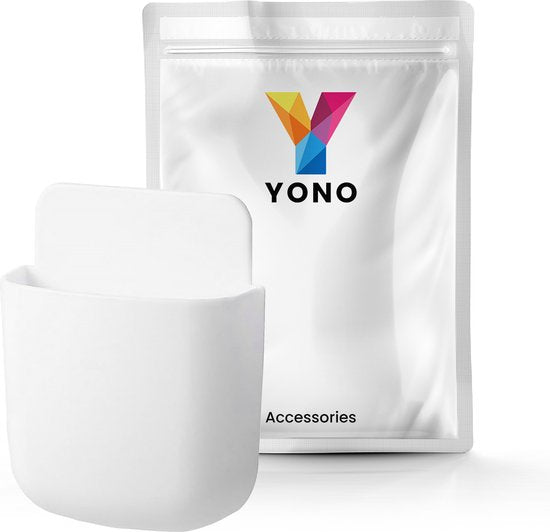 YONO Muur Houder met Plakstrip geschikt voor Afstandsbediening en Telefoon - Wit