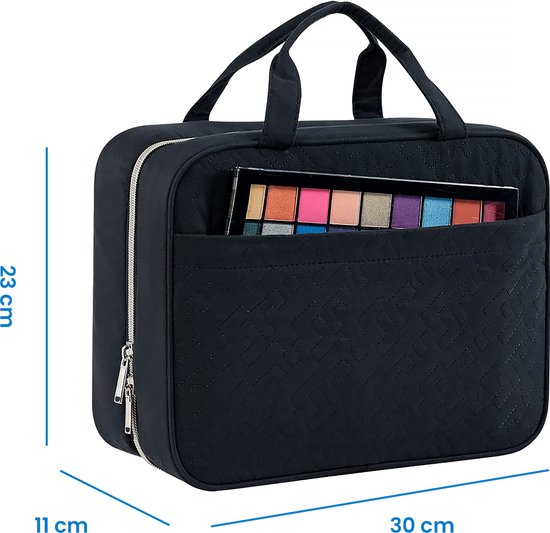 YONO Toilettas Dames XL - Travel Organizer met Haak - Make Up / Cosmetica / Beauty Tas - Zwart