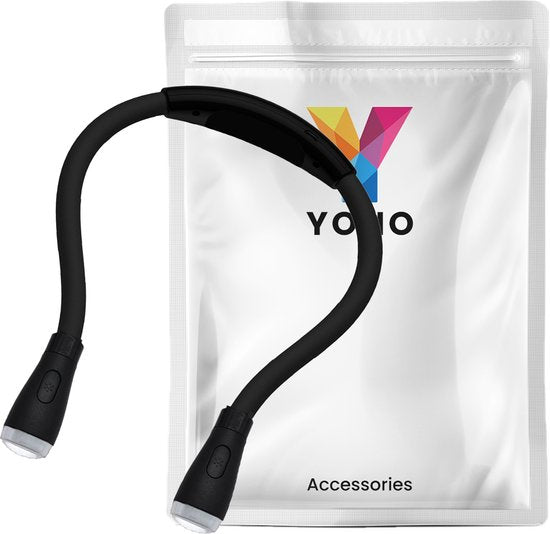 YONO Neklamp Oplaadbaar - Flexibele Leeslampje met Dimmer - Geschikt voor Boek - Handwerken - Haken - Kamperen - Bed - Slaapkamer - Zwart