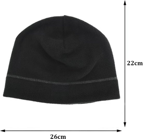 YONO Thermo Muts - Helmmuts Fleece - Fiets Muts voor onder Helm - Heren en Dames - Winter - Zomer - Zwart