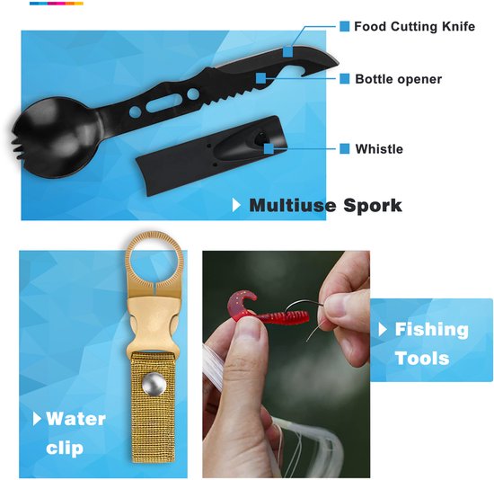 YONO Survival Kit Outdoor M - Mes - Armband - Noodpakket - Nooddeken - 14in1 set