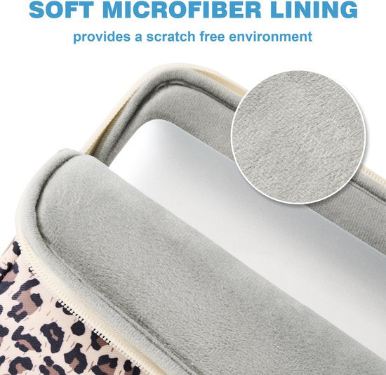 YONO Laptophoes 15 Inch – 14 Inch - Laptop Sleeve inclusief Etui Hoesje – Waterafstotende Laptoptas - Luipaard