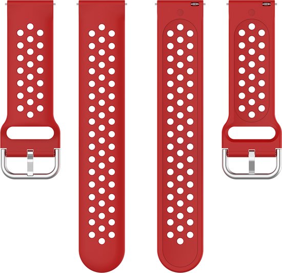 YONO Sport Air Bandje 20mm - Horlogebandje geschikt voor Samsung Galaxy Watch 7/6/5 / Pro / 4 / 3 / Active 2 - Garmin Approach / Forerunner / Venu 2 Plus / SQ / Vivomove - Polar Ignite / Unite – Huawei - Rood
