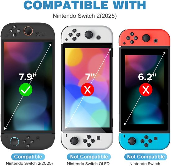 YONO Screen Protector Set geschikt voor Nintendo Switch 2 - Gehard Glas - Bescherming Accessoires - 2 stuks