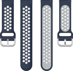 YONO Sport Air Smartwatch Bandje 20mm - Horlogebandje geschikt voor Samsung Galaxy Watch 7 / 6 / 5 / Pro / 4 / 3 / Active 2 - Polar Ignite / Unite – Huawei - Donkerblauw / Grijs