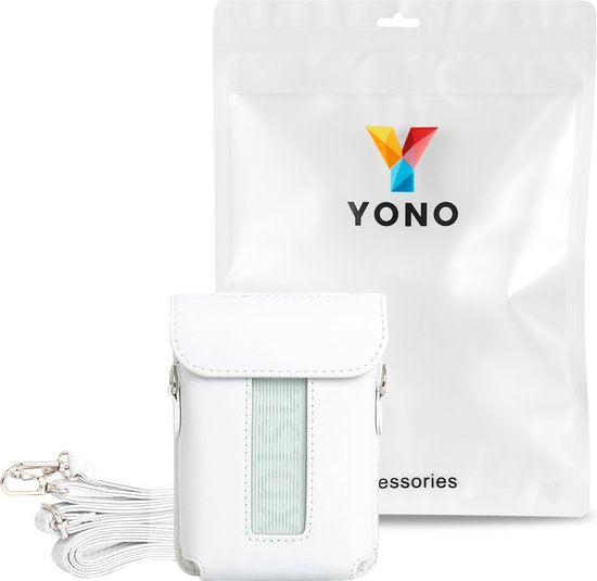 YONO Hoesje geschikt voor Fujifilm Instax Link 3 - Case met Draagriem - Opbergtasje - Wit