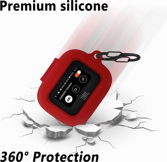 YONO Soft Case geschikt voor JBL Live Beam 3 / Buds 3 / Flex 3 - Siliconen Hoesje - Rood