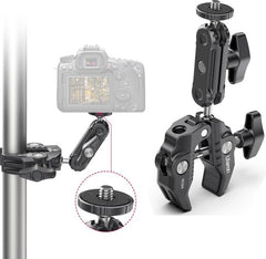 Ulanzi R094 Super Clamp statiefklem - Buisklem met balhoofd en Magic Arm - Tot 6 centimeter dik - 3/8 inch schroefgat