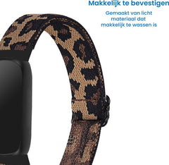 YONO Nylon Stretch Bandje geschikt voor Fitbit Inspire 3 - Leopard
