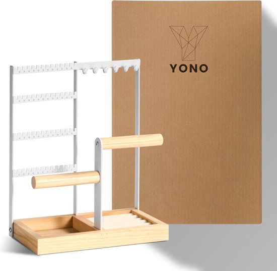 YONO Sieradenhouder - Sieradenrekje - Organizer voor Oorbellen - Kettingen - Armbanden - Opbergen - Houder - Wit