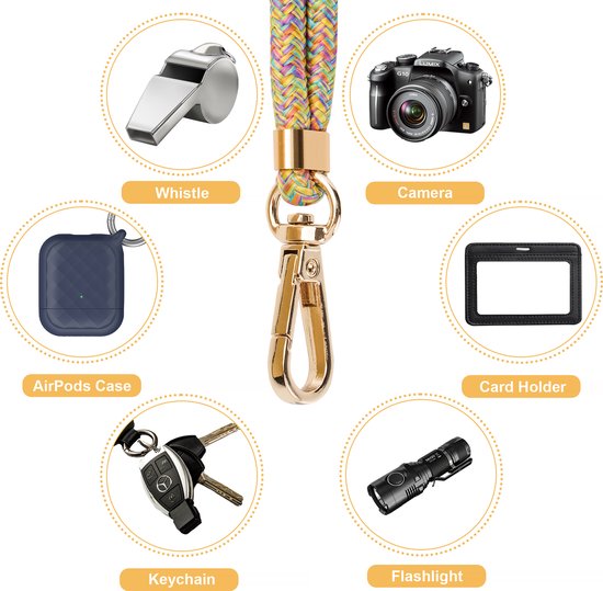 YONO Telefoonkoord Universeel - Nylon Telefoon Ketting Verstelbaar - Multicolour