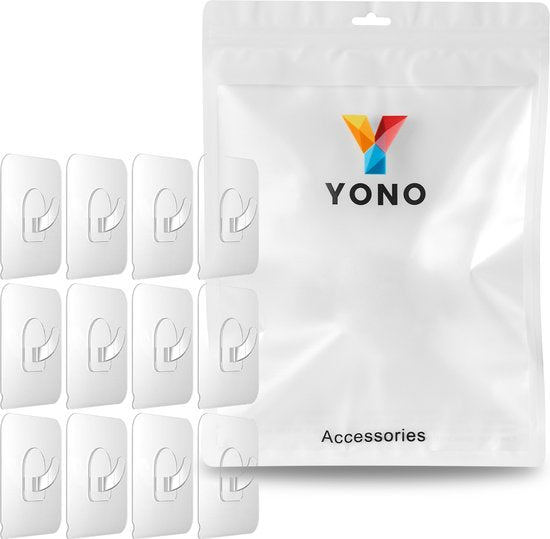 YONO Plakhaakjes Zelfklevend - 12 Stuks - Handdoekhaakjes - Zelfklevende Haakjes - Transparant