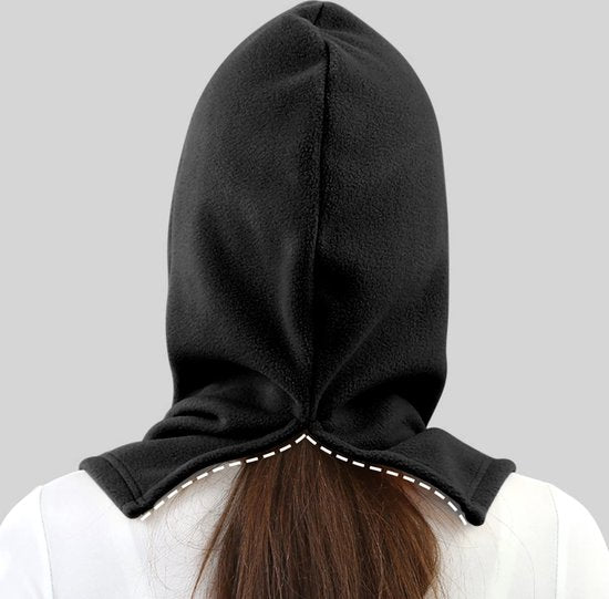 YONO Balaclava Muts - Losse Capuchon - Bivakmuts Fleece - Nekwarmer - Ski Mask Winter - Zwart