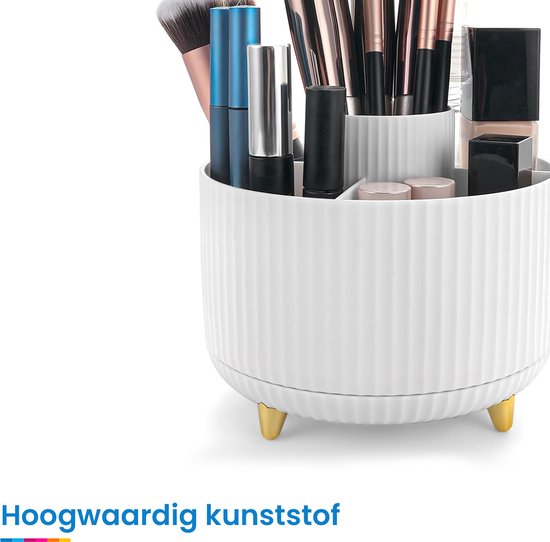 YONO Make Up Organizer - 360º Draaibaar M - Skincare Organizer - Parfum Houder - Wit