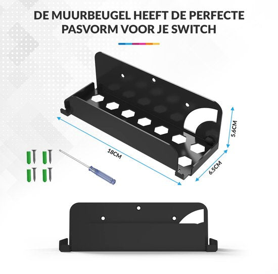 YONO Muurbeugel geschikt voor Nintendo Switch / Oled - Wall Mount Houder - Zwart